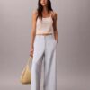 Wide Leg Cropped Chino Pant