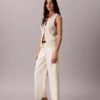 Wide Leg Cropped Chino Pant