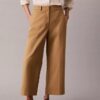 Wide Leg Cropped Chino Pant