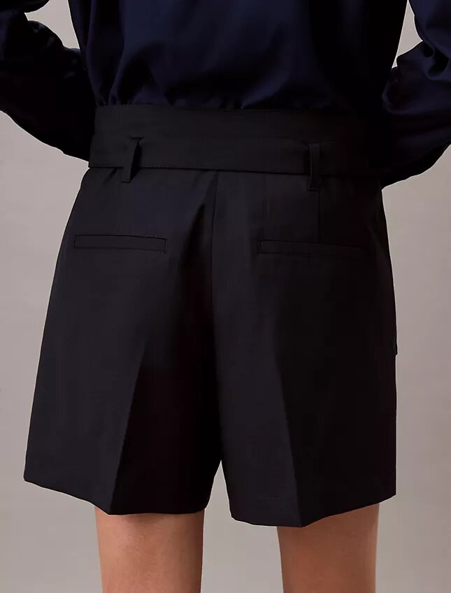 Wool Blend Herringbone Utility Shorts Wool Blend Herringbone Utility Shorts