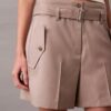 Wool Blend Herringbone Utility Shorts Wool Blend Herringbone Utility Shorts