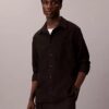 Wool Blend Relaxed Button-Down Shirt
