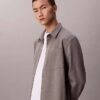 Wool Blend Relaxed Button-Down Shirt