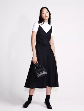 Wool Blend Tailored Dress