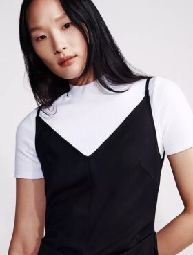 Wool Blend Tailored Dress