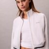 Woven Cropped Relaxed Track Jacket Woven Cropped Relaxed Track Jacket