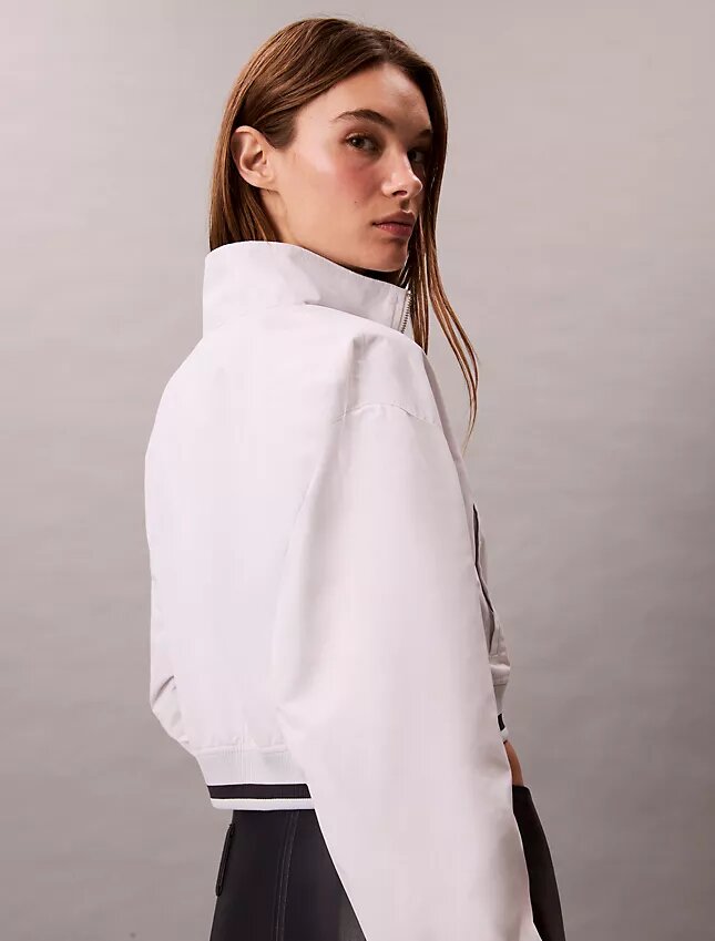 Woven Cropped Relaxed Track Jacket Woven Cropped Relaxed Track Jacket
