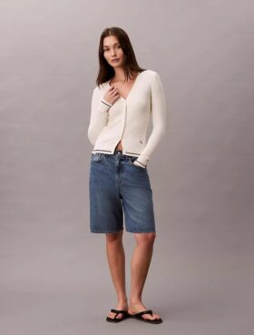 Woven Monologo Cable Cardigan