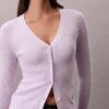 Woven Monologo Cable Cardigan