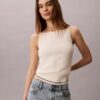Woven Monologo Cable Knit Tank