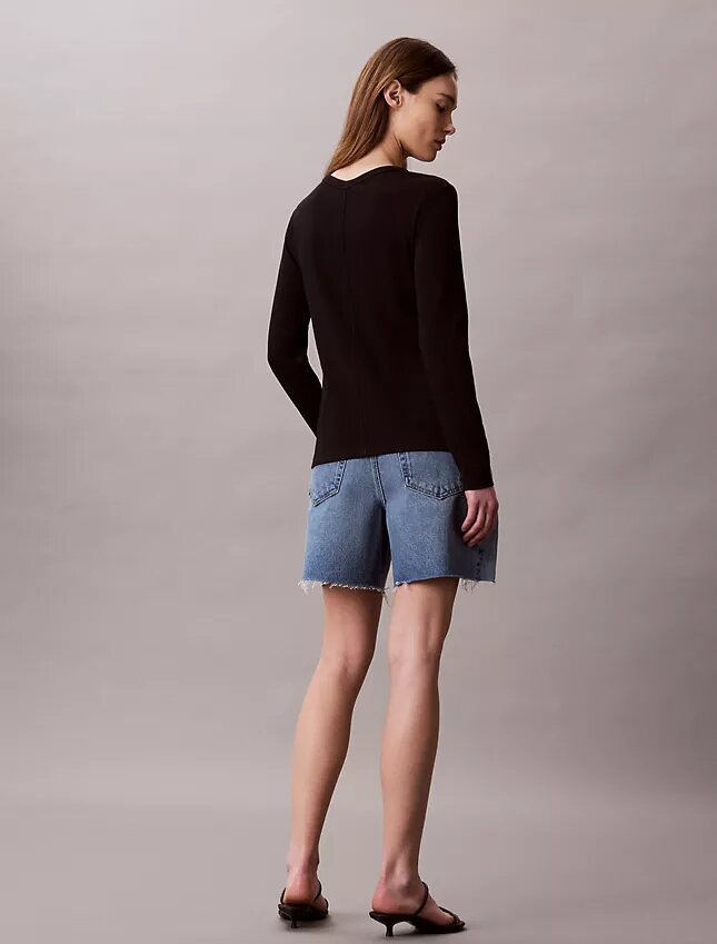 Woven Monologo Fine Rib Slim Cardigan Woven Monologo Fine Rib Slim Cardigan