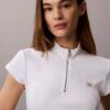 Woven Monologo Rib Quarter Zip Top Woven Monologo Rib Quarter Zip Top