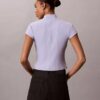 Woven Monologo Rib Quarter Zip Top Woven Monologo Rib Quarter Zip Top