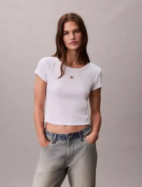 Woven Monologo Slim T-Shirt
