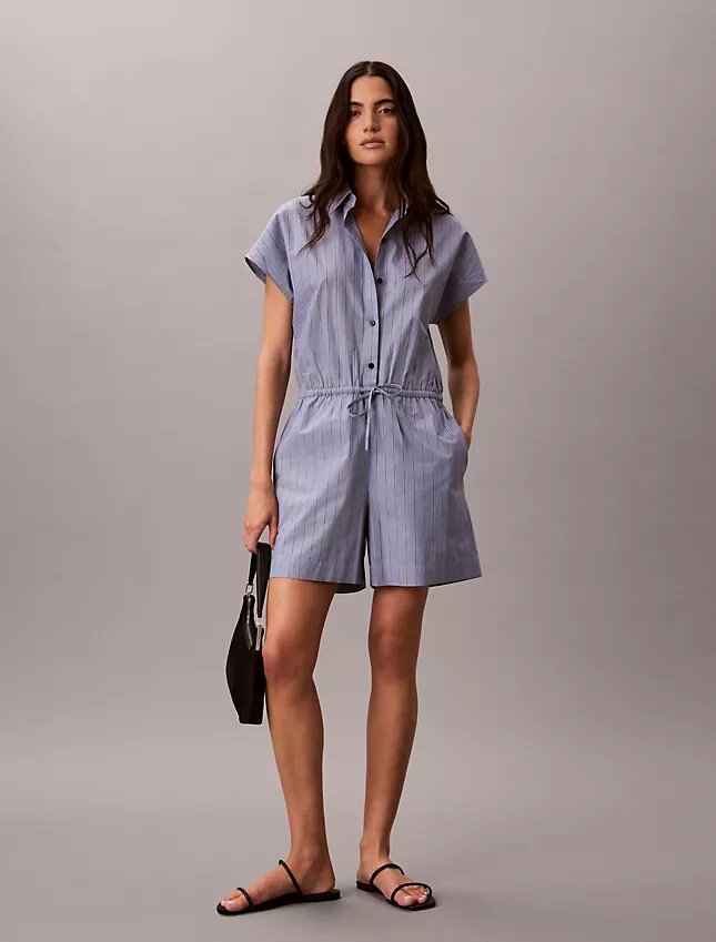 Yarn-Dyed Poplin Cotton Romper Yarn-Dyed Poplin Cotton Romper