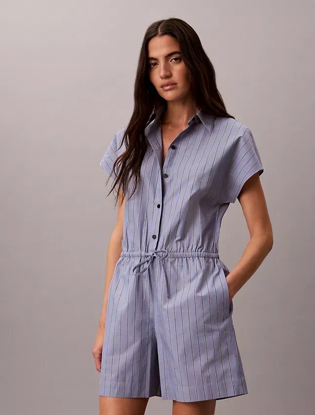 Yarn-Dyed Poplin Cotton Romper Yarn-Dyed Poplin Cotton Romper