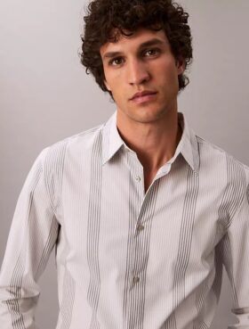 Yarn-Dyed Stripe Supima Stretch Slim Shirt