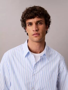 Yarn-Dyed Stripe Washed Poplin Shirt